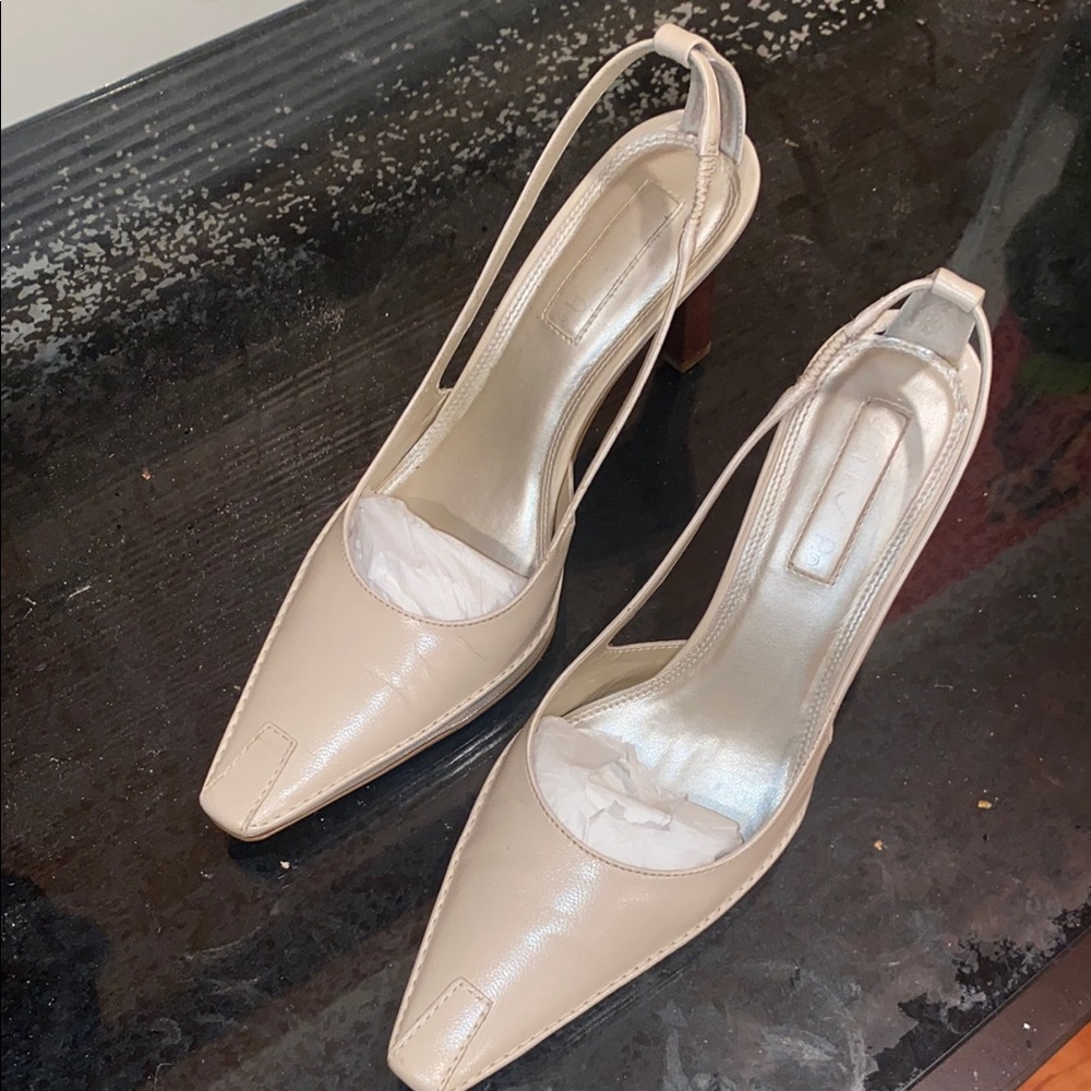 Unisa Cream Pointed Slingback Heels